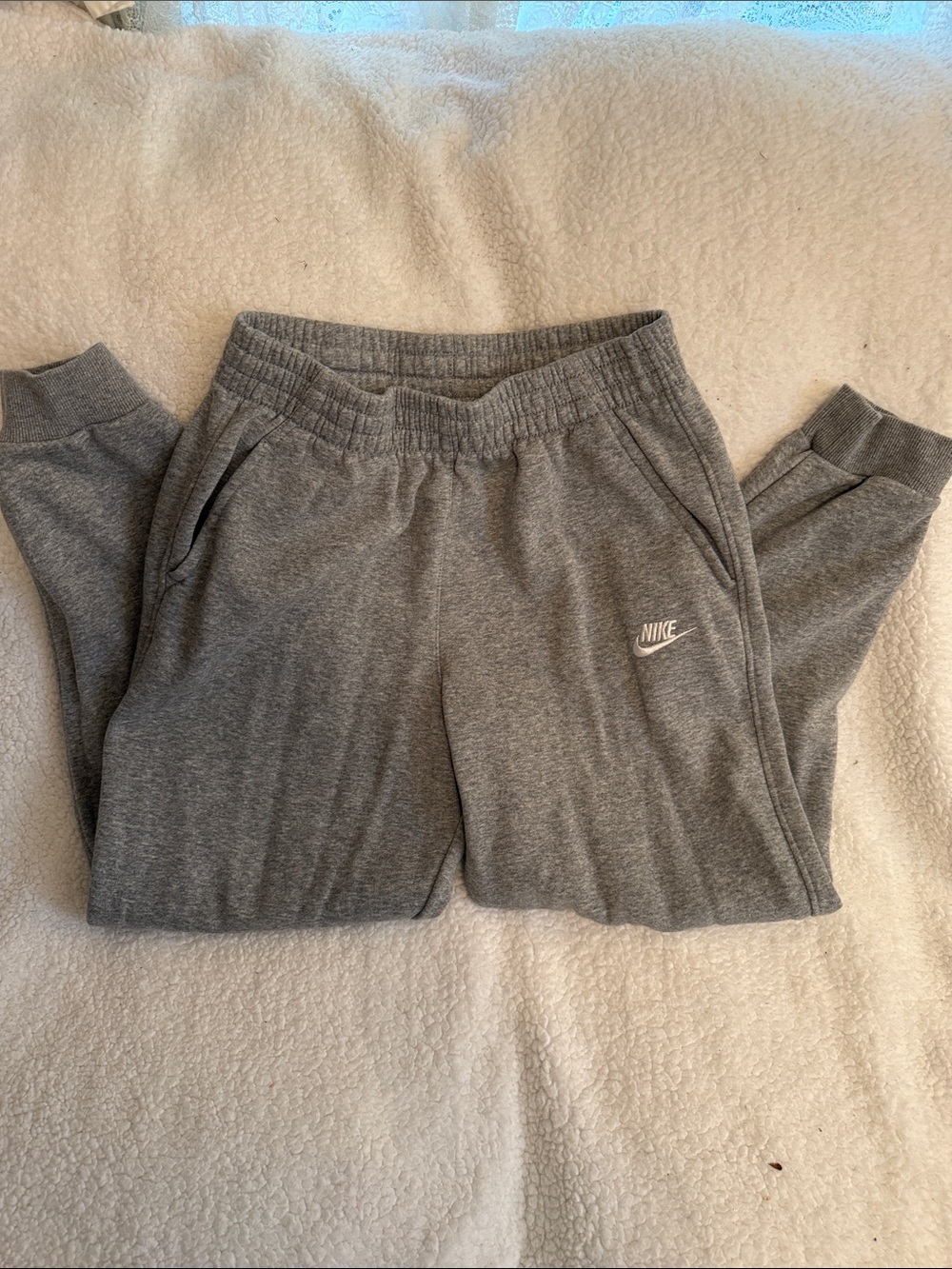 Nike Kids Gray Sweatpants with White Logo